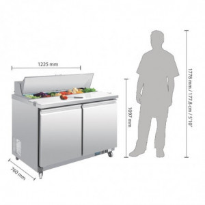 Voorbereidingscounter 2 deuren - 2 x GN 1/6 405 L - Polar - Fourniresto