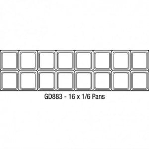 Toonbank voorbereiding 2 deuren - 527 L 16 X GN 1/6 - Polar - Fourniresto