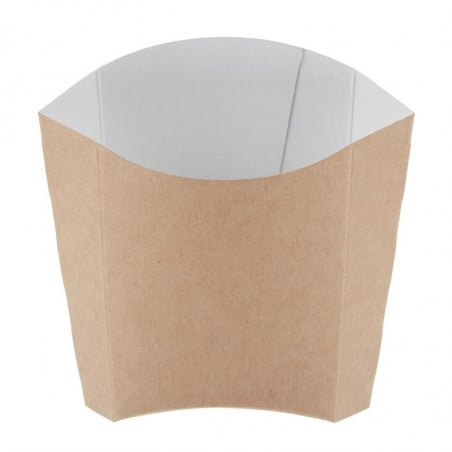 Medium compostable kraft French fry sleeves - Pack of 1000 - Colpac - Fourniresto