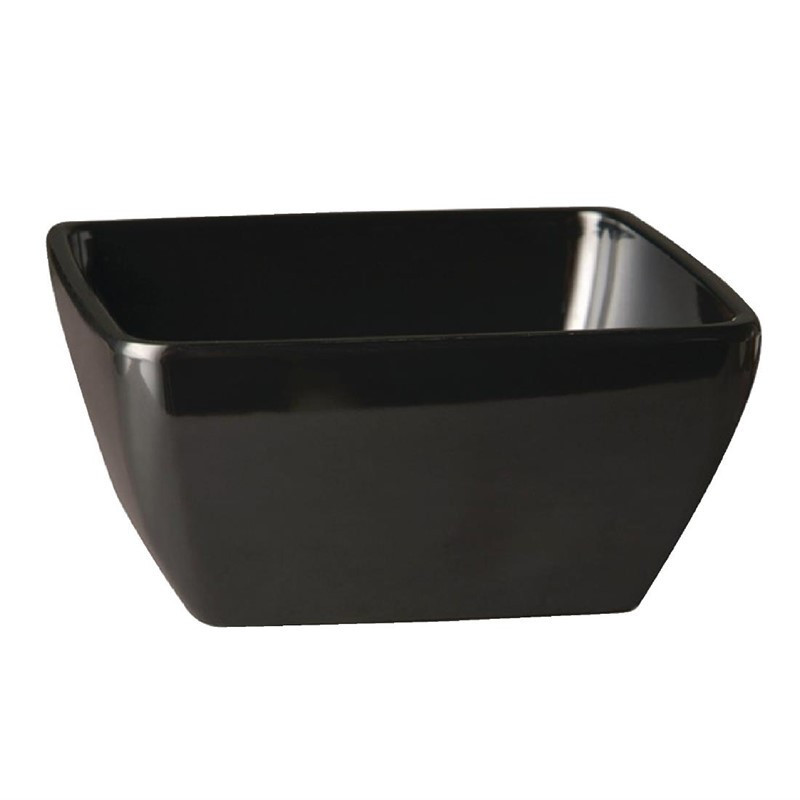 Vierkante Melamine Schaal Zwart - 90mm - APS - Fourniresto