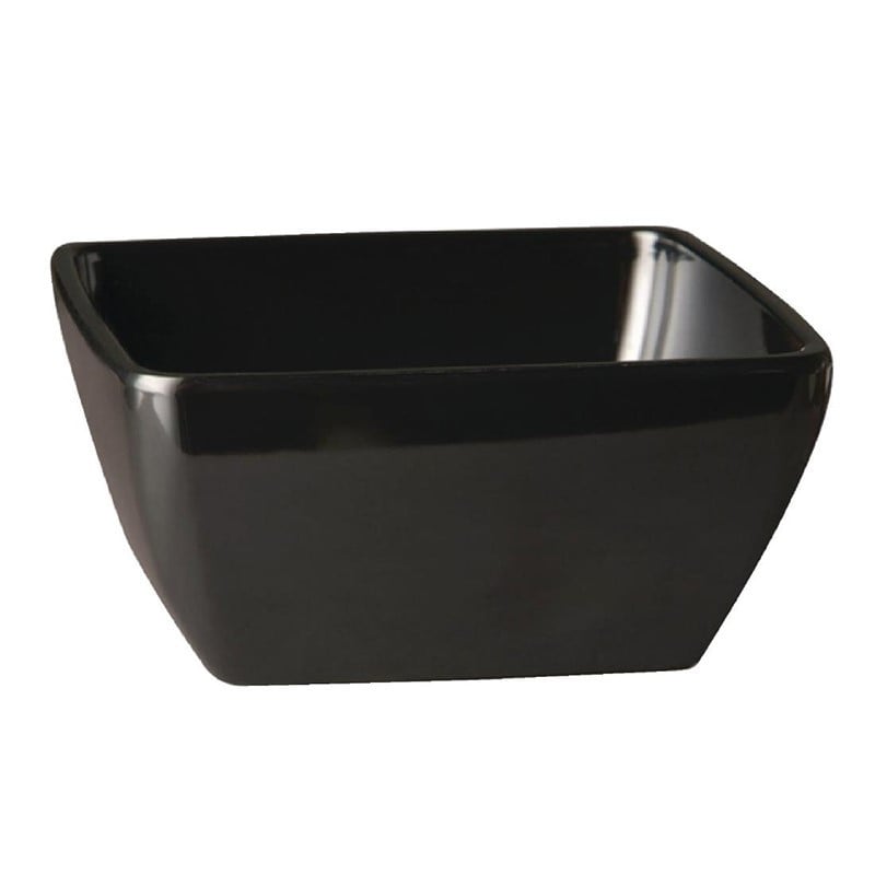 Vierkante Melamine Schaal Zwart - 190mm - APS - Fourniresto