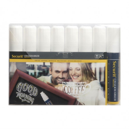 Witte uitwisbare markers - Set van 8 - Securit