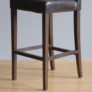 Tabouret De Bar Haut Avec Dossier En Simili Cuir - Noir - Bolero - Fourniresto