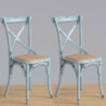 Wooden Chairs with Crossed Backrest - Blue - Bolero - Fourniresto