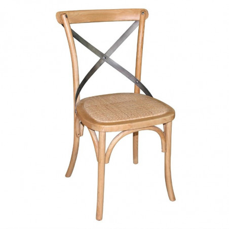 Houten stoelen met gekruiste rugleuning - Naturel - Bolero - Fourniresto