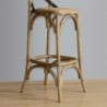 Wooden Bar Stool with Crossed Backrest - Metal - Bolero - Fourniresto