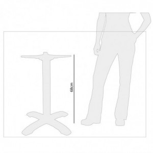 Tafelpoot Basis 4 Takken van Geborsteld Aluminium - Bolero