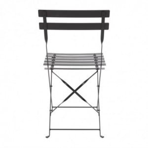 Chaises De Terrasse En Acier - Noires - Lot De 2 - Bolero - Fourniresto