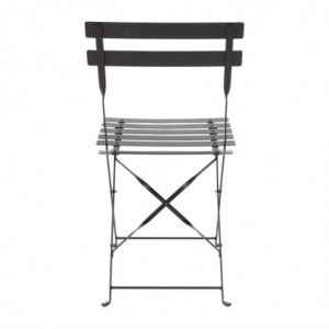 Stalen Terrasstoelen - Zwart - Set van 2 - Bolero - Fourniresto