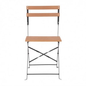 Chaises bistro en imitation bois - Lot de 2 - Bolero - Fourniresto