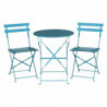 Round steel terrace table - turquoise blue - 595mm - Bolero - Fourniresto