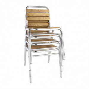 Bistrostühle aus Esche und Aluminium - 4er-Set - Bolero - Fourniresto