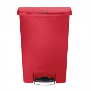 Prullenbak met pedaal Slim Jim Frontaal Rood - 90L - Rubbermaid