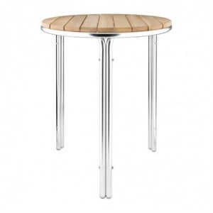 Ronde tafel van essen en aluminium 600mm - Bolero - Fourniresto