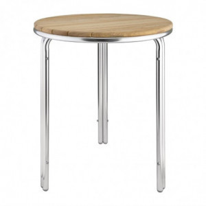 Ronde tafel van essen en aluminium 600mm - Bolero - Fourniresto