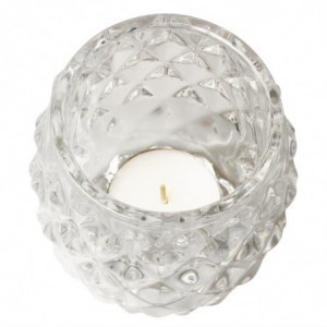 Glass diamond-shaped transparent tealight holder 75mm - Set of 6 - Olympia - Fourniresto