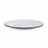 Flat enamelled steel plate 245mm - Set of 6 - Olympia - Fourniresto