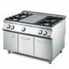 Gas Hotplate 700 With 4 Burners On Open Cupboard - Gastro M
