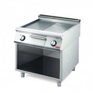Elektrische Grillplatte 700 mit halb glatter, halb gerillter Platte - Gastro M - Fourniresto