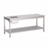 Tafel van roestvrij staal met onderste plank - L 1400 x D 700mm - Gastro M