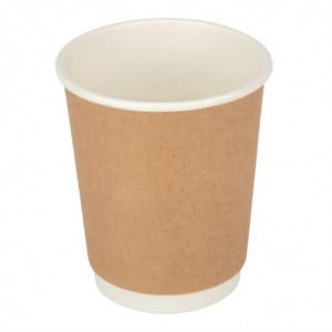 Double wall kraft cups 225ml - Pack of 25 - Fiesta - Fourniresto