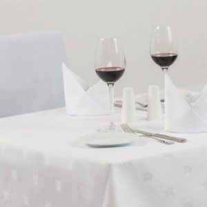 White Luxor Tablecloth - 1780 x 3650 mm - Mitre Luxury - Fourniresto