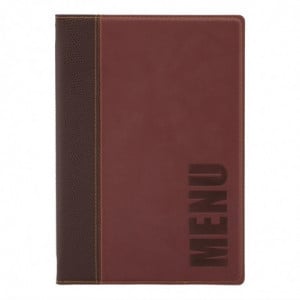 Contemporary A4 Dark Red Menu Cover - Securit - Fourniresto