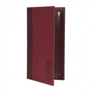 Contemporary A4 Dark Red Menu Cover - Securit - Fourniresto