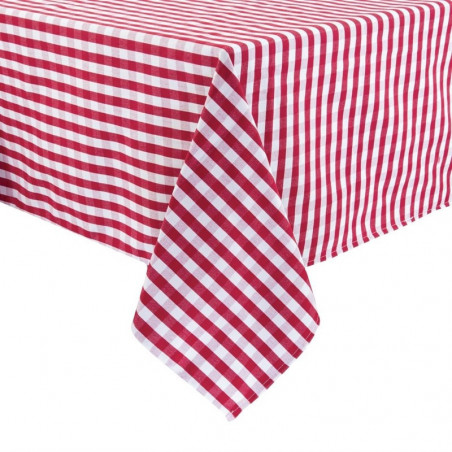 Vierkant tafelkleed met rode ruiten van polyester 1320 x 1320mm - Mitre Essentials - Fourniresto