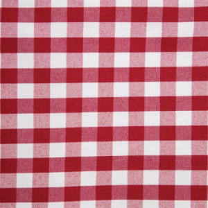 Square tablecloth with red checkered pattern in polyester 1320 x 1320mm - Mitre Essentials - Fourniresto