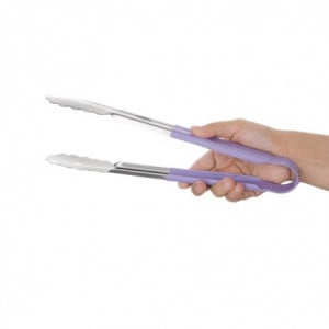 300mm purple serving tongs - Vogue - Fourniresto