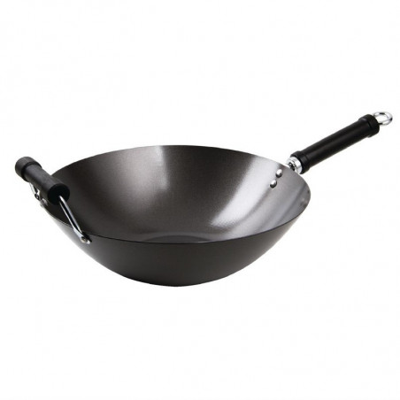 Wok met antiaanbaklaag en platte bodem - 35 cm - Kitchen Craft - Fourniresto