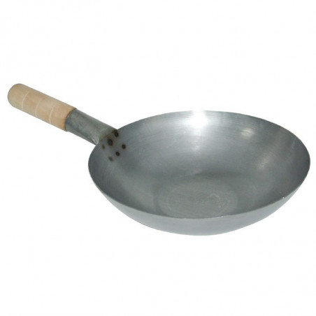 Wok van mild staal - 35,6 cm - Vogue - Fourniresto