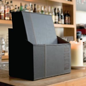 Black A4 menu holders with storage box - Set of 20 - Securit - Fourniresto