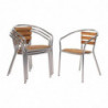 Stoelen Hout en Aluminium - Set van 4 - Bolero - Fourniresto