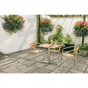 Stoelen Hout en Aluminium - Set van 4 - Bolero - Fourniresto