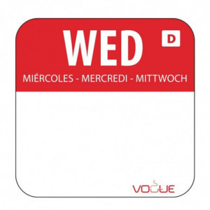 Oplosbare Etiketten Voor Voedsel "Woensdag" - Doos van 1000 - Vogue