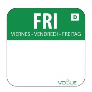 Oplosbare Etiketten voor Voedsel "Vrijdag" - Doos van 1000 - Vogue