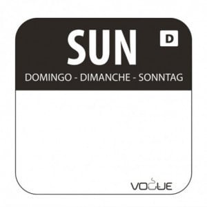 Lösliche Etiketten für Lebensmittel "Sonntag" - Schachtel mit 1000 - Vogue