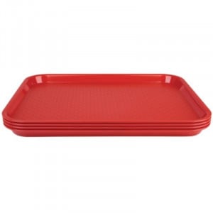 Red Plastic Fast Food Tray - Olympia KRISTALLON - Fourniresto