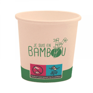 Beker Bio "Ik Ben van Bamboe" - 10 cl - Set van 50