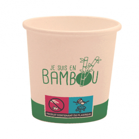 Beker Bio "Ik Ben van Bamboe" - 10 cl - Set van 50