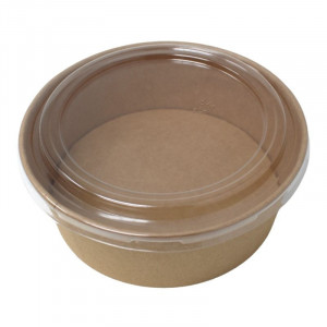 Kraft Salatschüssel mit PET-Deckel - 1300 ml - Packung mit 300