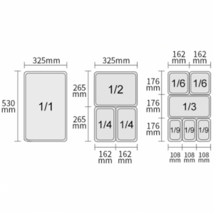 Gastronorm container GN 1/1 - 14 L - H 100 mm