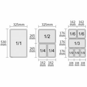 Gastronorm container GN 2/3 - 9 L - Depth 100 mm