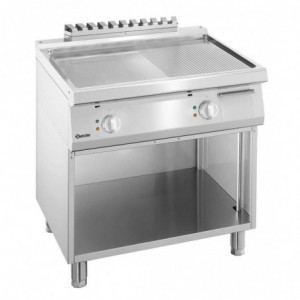 Plaatgrill 1/2 Glad, 1/2 Geribbeld Breedte 800 - Gas