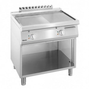 Snackplatte 1/2 Glatt, 1/2 Gerillt Breite 800 - Gas