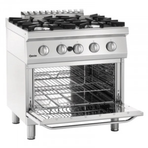 Vierpitsfornuis met gasoven GN 2/1 Serie 700