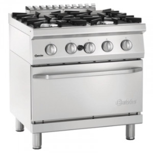 Fourneau 4 Flammen mit Gasofen GN 2/1 Serie 700