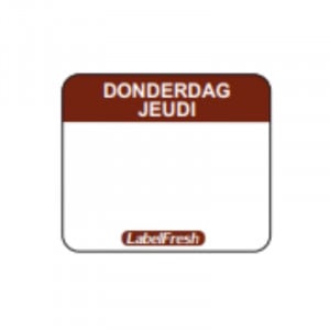 Traceability Label FreshEasy - Thursday - 30 x 25 mm - Pack of 1000 - LabelFresh